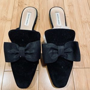 SAKS FIFTH AVENUE Black Suede Mules